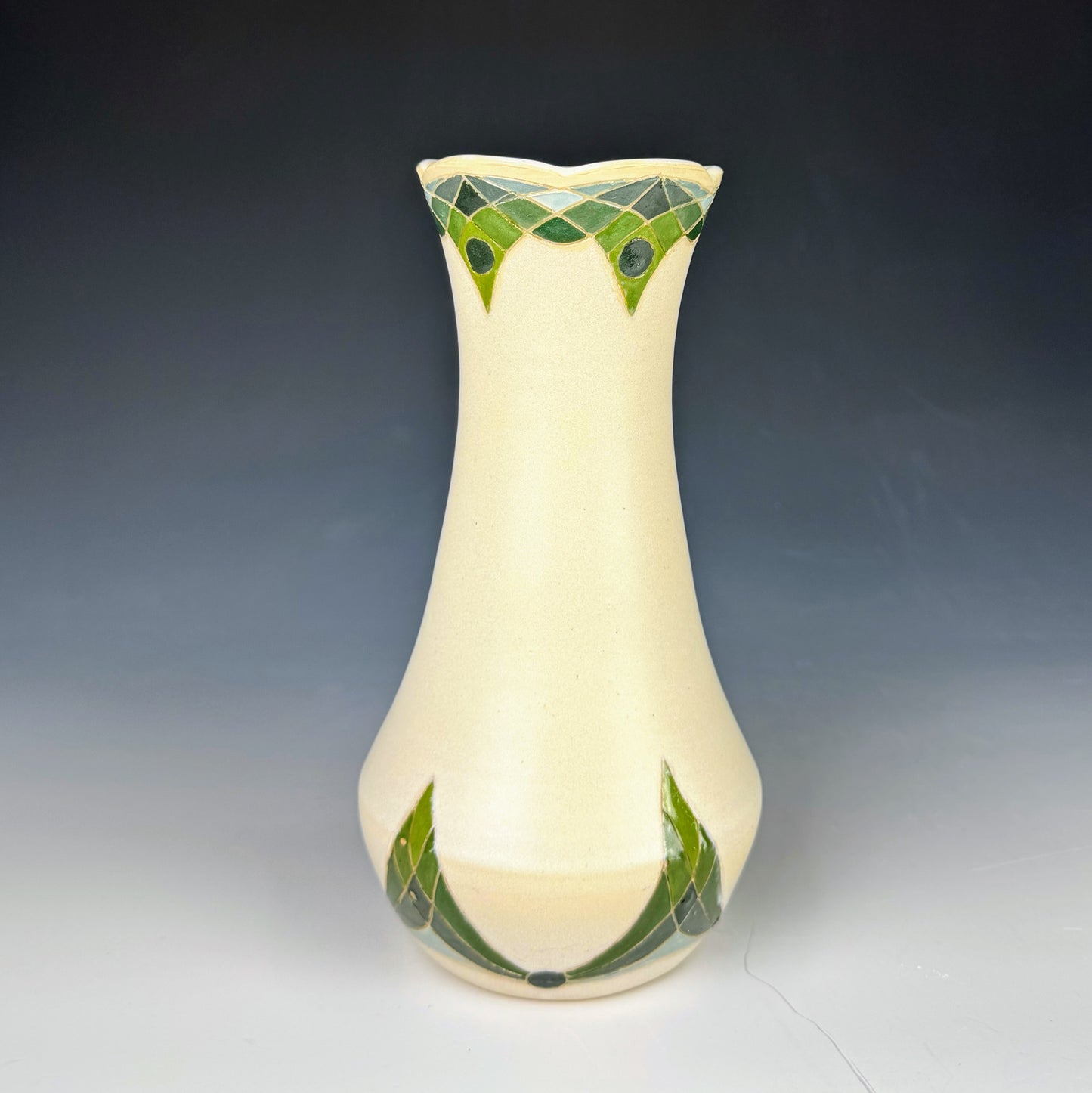 Vase - Green Art Nouveau Design