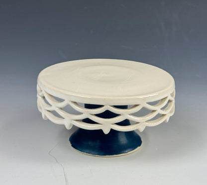 Cake Plate - Mini Blue and White Bunting