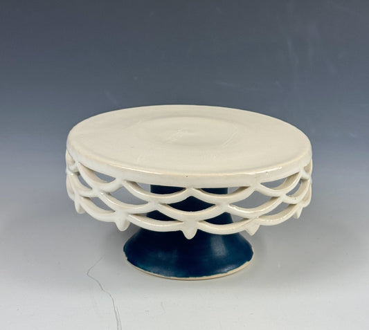 Cake Plate - Mini Blue and White Bunting