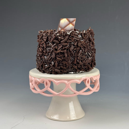 Cake Plate - Mini Pink and White Hearts