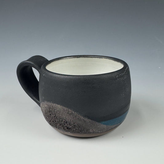 Mini-mug - Black Landscape, white inside