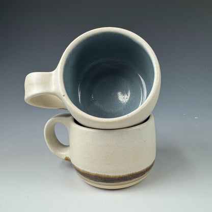 Mini-mug - White Prairie Landscape, Blue inside