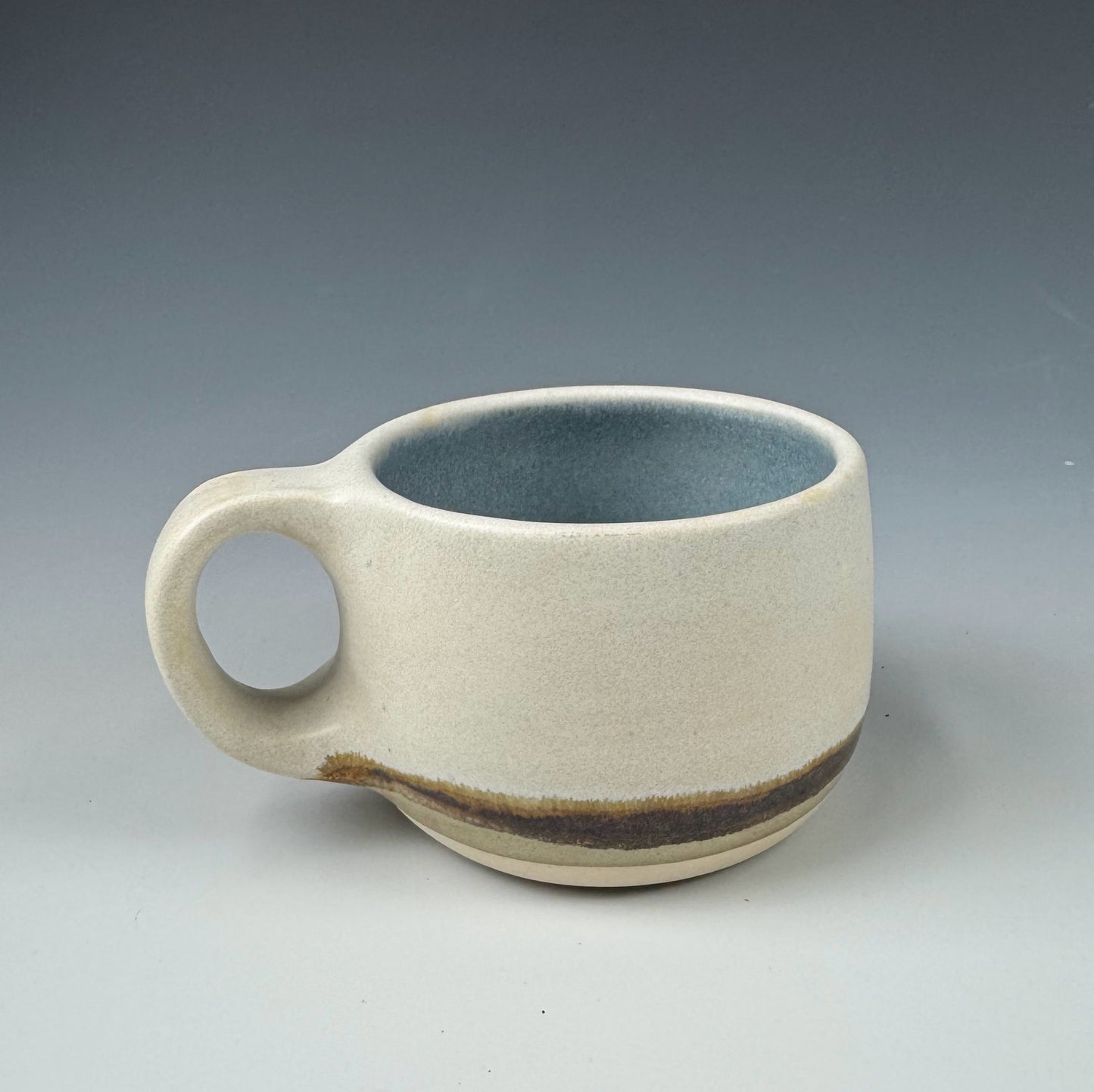 Mini-mug - White Prairie Landscape, Blue inside