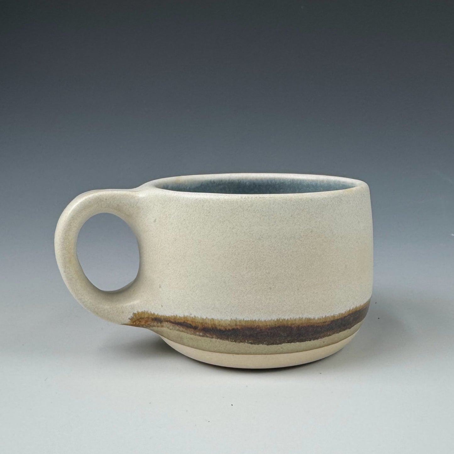 Mini-mug - White Prairie Landscape, Blue inside