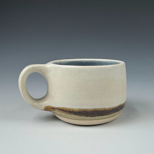 Mini-mug - White Prairie Landscape, Blue inside