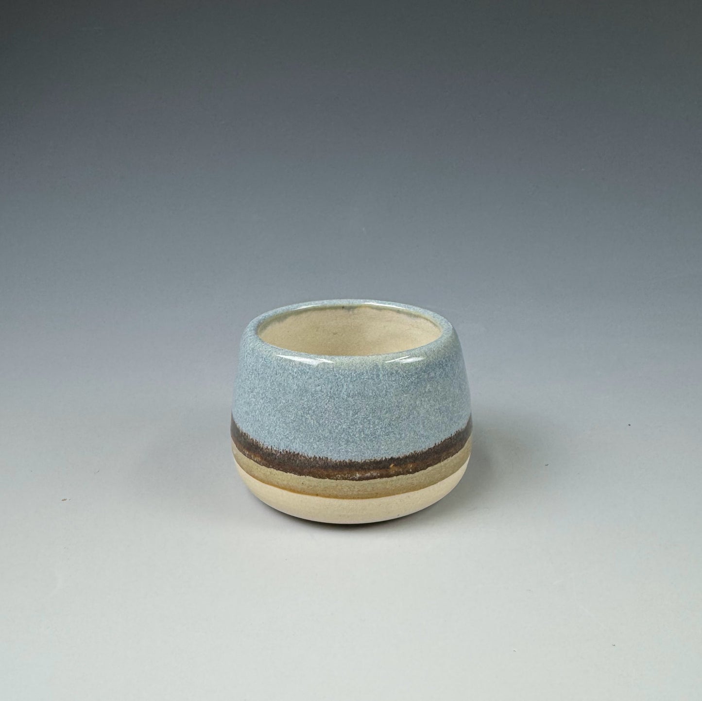 Shot Glass - Blue Prairie, White Inside