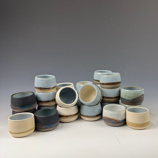 Shot Glass - Blue Prairie, Blue Inside