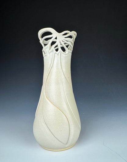 Vase - Magnolia blossom and leaf