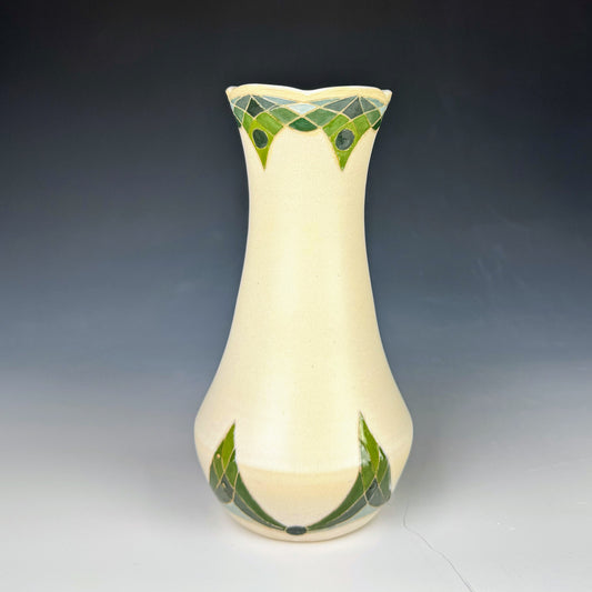 Vase - Green Art Nouveau Design