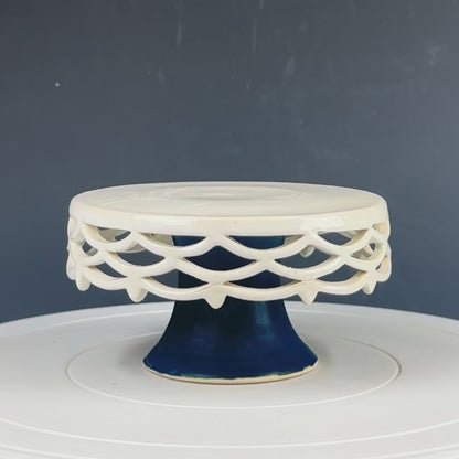 Cake Plate - Mini Blue and White Bunting
